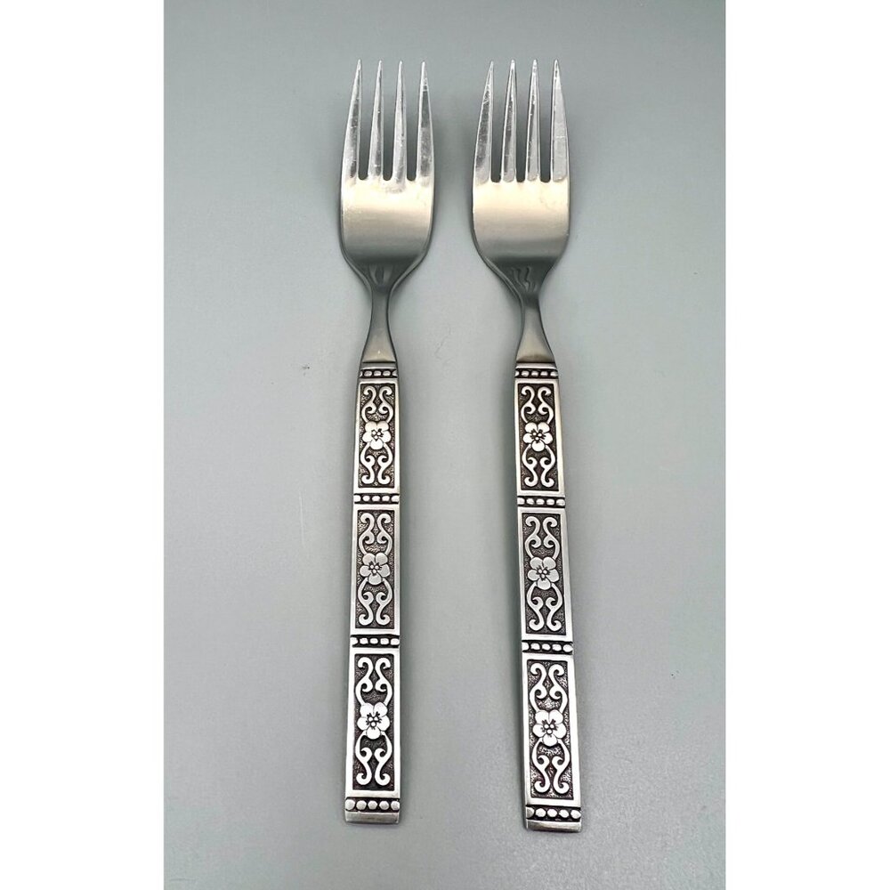 Set Of 2 Oneida Community Isabella Salad Forks Stainless Steel 6 3/4"L